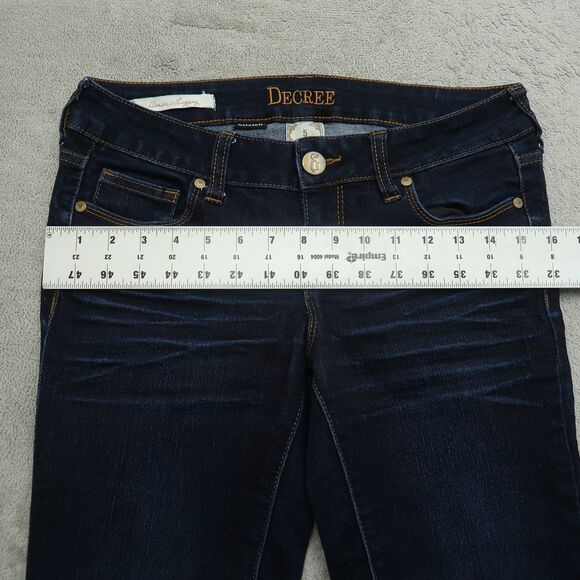 Decree Jeans Junior's Size 5 Blue Low-Rise Legging Denim 31" Inseam Stretch - Picture 9 of 16